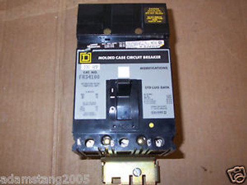 SQUARE D FA FA34100 3 POLE 100 AMP 480v CIRCUIT BREAKER gray label