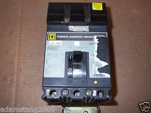 SQUARE D FA FA36100 3 POLE 100 AMP CIRCUIT BREAKER TORN LABEL