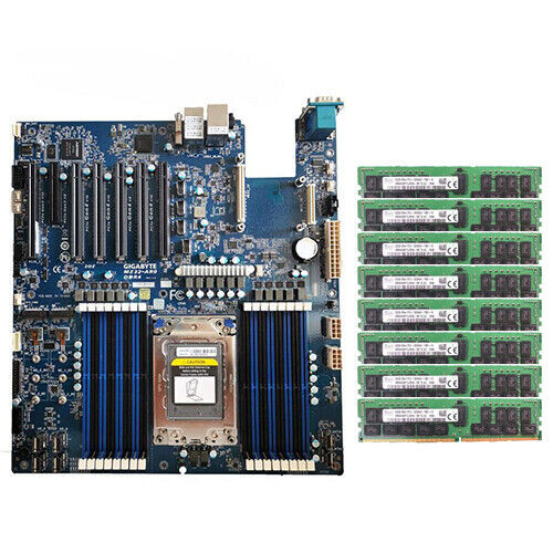 Gigabyte Mz32-Ar0 (Rev. 3.0) Motherboard + 8X Ddr4 32G 3200 Ram Lga 4094 E-Atx