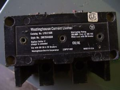 WESTINGHOUSE CURRENT LIMITER CAT LFB3150R STYLE 2607D44G04