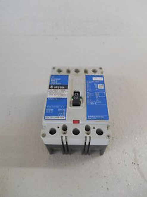 WESTINGHOUSE 50 AMPS INDUSTRIAL CIRCUIT BREAKER, HFD3050L, 600 VAC, USED