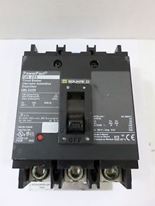 Used  Square D QBL32225  3 pole lug to lug 225 amp 240 volt circuit breaker