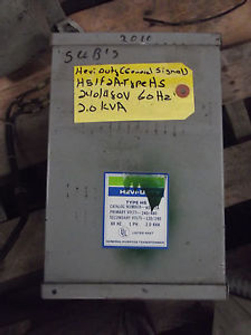 Hevi Duty General Signal 2 KVA Transformer  HS1F2A   240/120  120/240  1Ph