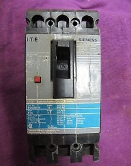 Siemens ED63B015 15 Amp, 600 Volt, 3 Pole Circuit Breaker