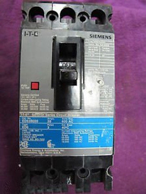 Siemens ED63B020 20 Amp, 600 Volt, 3 Pole Circuit Breaker
