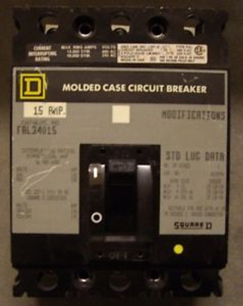 Square D Circuit Breaker , FAL34015 , 15A 3-Pole