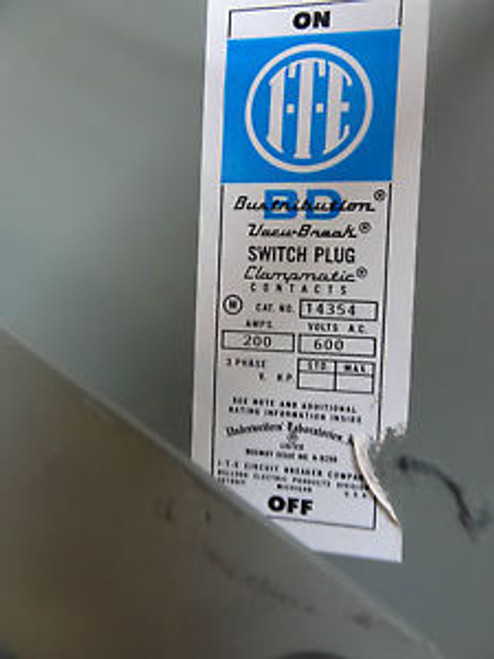 New Siemens I-T-E Switch Plug 14354, 200 Amp