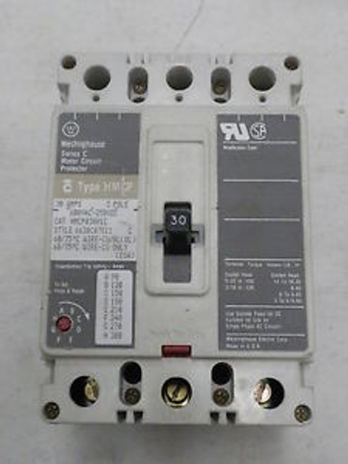 WESTINGHOUSE 30 AMP 600 VAC TYPE HMCP BREAKER HMCP030H1C