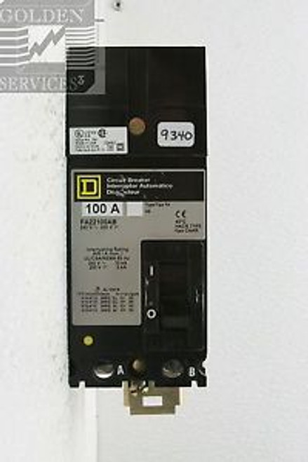 Square D FA22100AB Circuit Breaker 240V 100A 2P  I-Line