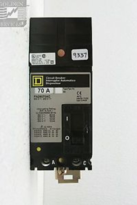 Square D FA26070AC Circuit Breaker 600V 70A 2P (Used)