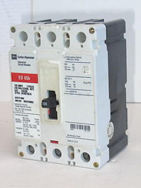 CUTLER-HAMMER ED65K ED3100 6610C75G16 3-Pole 100A Circuit Breaker