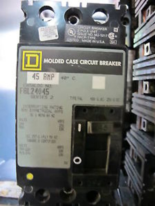 SQD FAL24045, 45 AMP, 2 POLE  Circuit Breaker, Grey Label