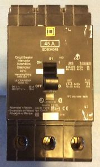 Square D EDB34045 45 Amp 3 Pole Circuit Breaker