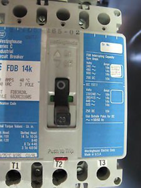 Westinghouse FDB3020 20 Amp Circuit Breaker