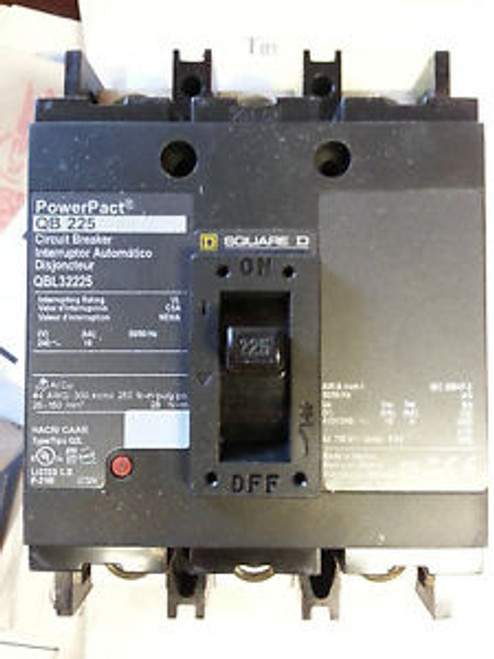 Square D QBL32225 225 AMPS 240 VOLTS 3 POLE   USED