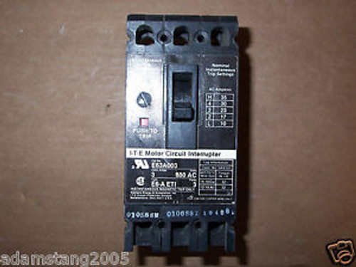 ITE siemens E6-A E63A003 3 AMP 3 POLE CIRCUIT BREAKER