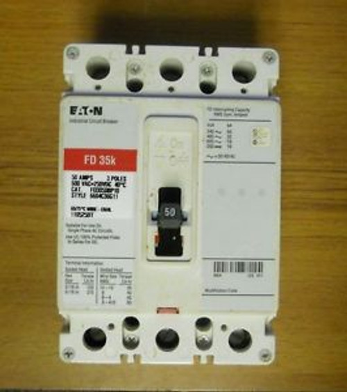 CUTLER-HAMMER  FD 35k  50 AMP 3 POLE CIRCUIT BREAKER FD3050 FD3050BP ... YB-206A