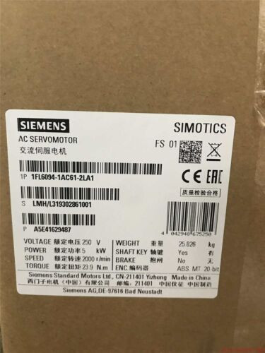 New V90 5Kw 1Fl6094-1Ac61-2La1 Ac Servomotor