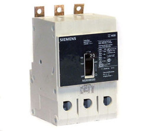 Siemens NGB3B020 20A 3-Pole 600V Circuit Breaker WARRANTY