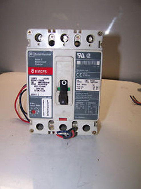 CUTLER HAMMER 3 AMP CIRCUIT BREAKER W/AUX. SWITCH 600 VAC 3 POLE HMCPS003A0C