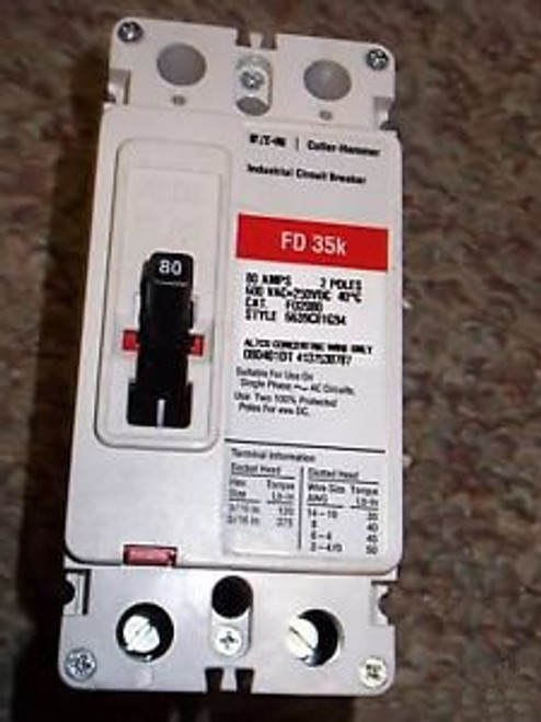 cutler hammer fd2080 2  pole 80  amp circuit breaker fd