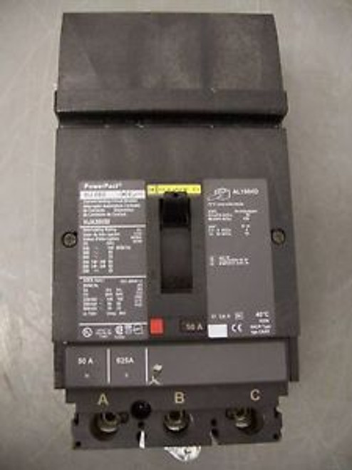 SQUARE D POWERPACT CIRCUIT BREAKER CAT HJA36050 50A/600V/3POLE