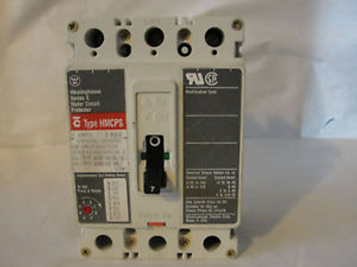 WESTINGHOUSE HMCPS007C0C 7 AMP CIRCUIT BREAKER 600V