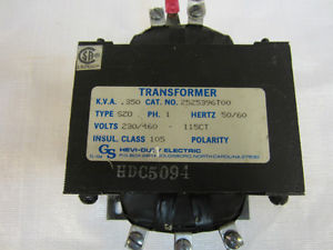 GS HEVI-DUTY TRANSFORMER 2525396T00 (USED)