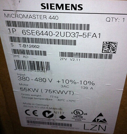 6Se6440-2Ud37-5Fa1 Siemens Plc  One Year Warranty Fast Shipping New 1Pcs
