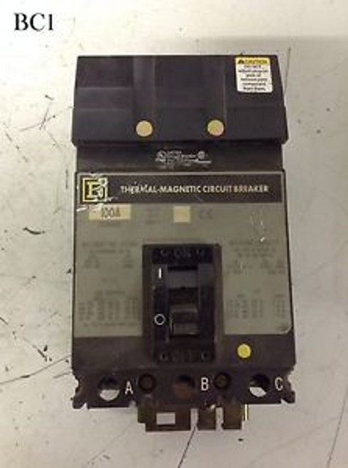 Square D I-Line Circuit Breaker 100 Amp 3 Pole FC34100 FC-34100 480 VAC