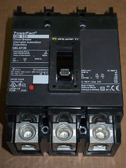 Square D QB 125 3 pole 125 amp 240v QBL32125 PowerPact Circuit Breaker QBL