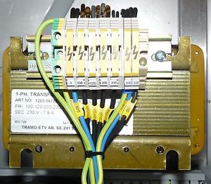TRAMO ETV AB TRANSFORMER MODEL 1200-06725 SINGLE PHASE 1800VA