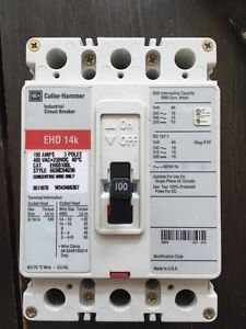 (1) Ehd3100L Eaton Cutler Hammer 14K Circuit Breaker