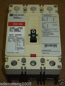 Cutler Hammer EHD 14k 3 pole 45 amp 480v EHD3045 Circuit Breaker