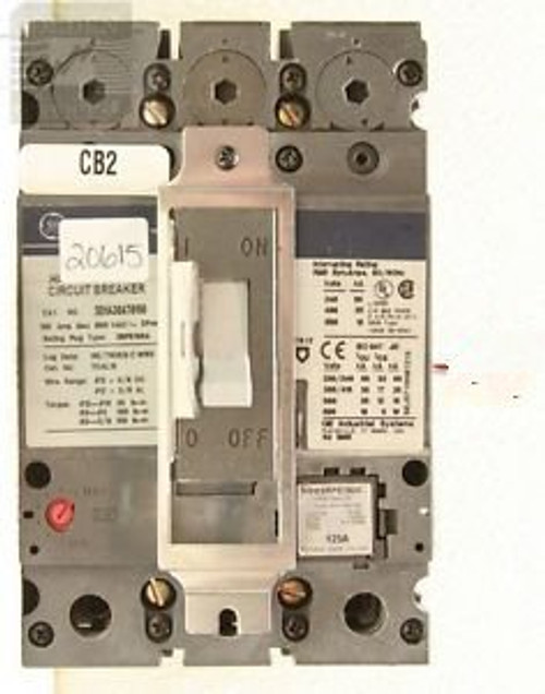 GE SEHA36AT0150 Spectra Hi-Break CB with SRPE150A125, SAUXPAB2 (Has Lockout)
