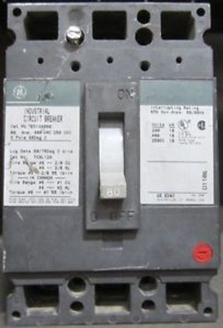 GENERAL ELECTRIC TED134080  480 VAC  80 Amp  3 Pole CIRCUIT BREAKER