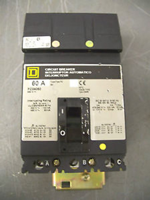 SQUARE D I-LINE CIRCUIT BREAKER CAT FC34060 60A/480V/3POLE