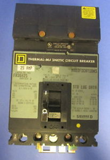 SQUARE D SER.2 600VAC 250VDC 25A CIRCUIT BREAKER FH36025