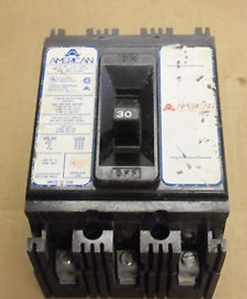 American NEF 3 Pole 30 Amp 480VAC/250VDC NEF437030 Circuit Breaker