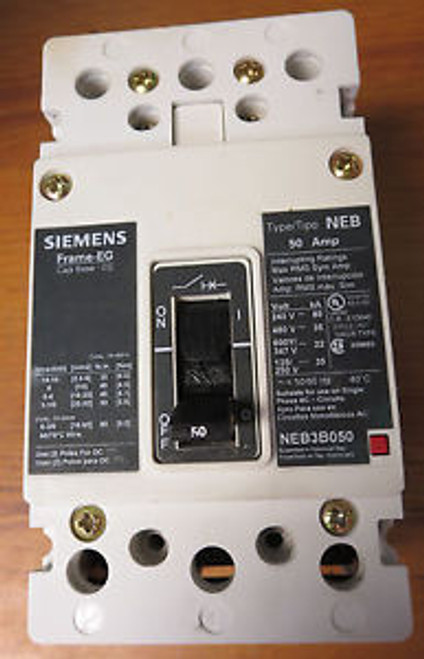 Siemens NEB3B050 Circuit Breaker 50 Amp 3 Pole