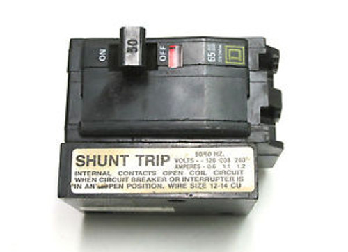 Square D 2P, 30A, 65K Circuit Breaker w/Shunt Trip  Cat QHB2301021..  L-17B