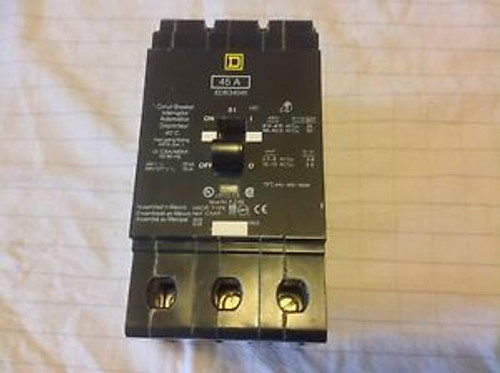 Square D EDB34045, 45 amp, 480 vac,  Circuit Breaker 3 pole