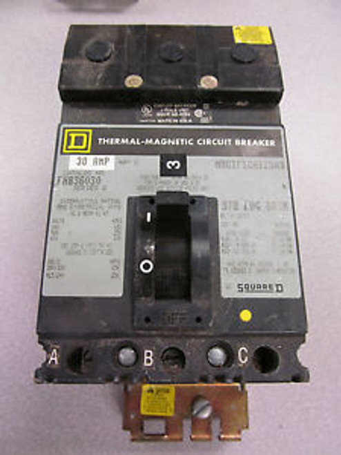 Square D FHB36030 I Line Circuit Breaker 30 Amp 600 V 3 Pole