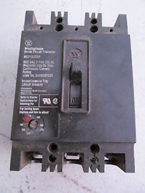 Westinghouse MCP13300R Circuit Breaker 30 Amp 600 V 3 Pole