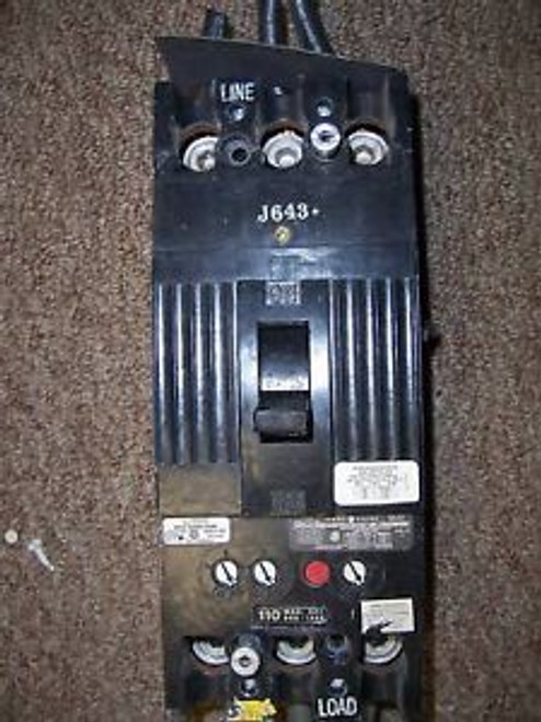 GE TFK TFK236F000 3 pole 110 amp trip 600V Breaker shunt trip chipped