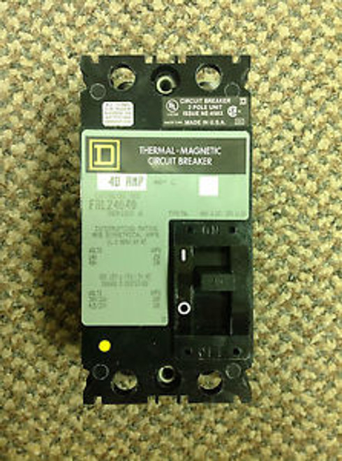 Square D 480V 2pole 40A Thermal Magnetic Circuit Breaker