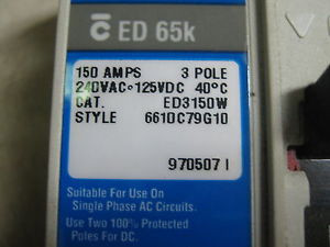 (Q5-3) 1 CUTLER HAMMER ED3150W CIRCUIT BREAKER