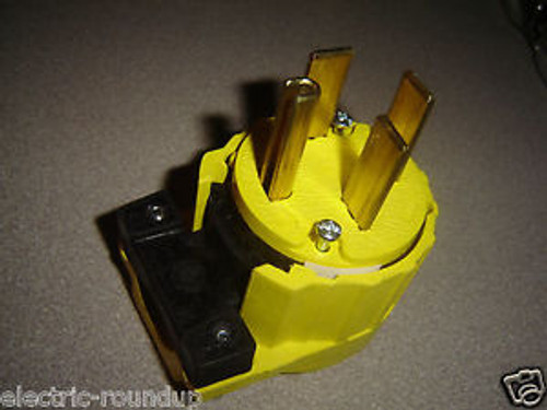 Pass & Seymour 5761-AN Spec Grade Grounding Angled Plug 60A 250V 3 Pole Yellow