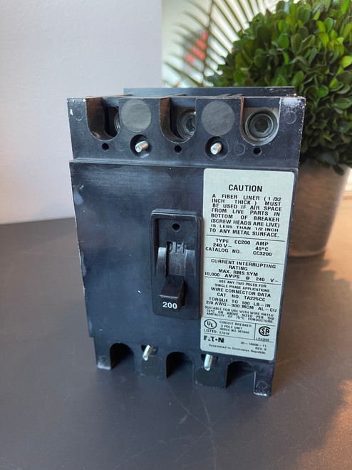 Cutler Hammer CC3200 Circuit Breaker 200A 240V Type CC