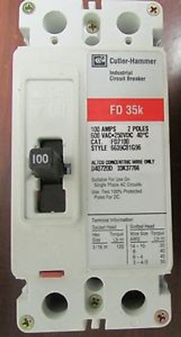 EATON CUTLER HAMMER FD2100 2 Pole 100 AMP FD Breaker